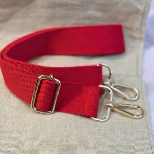 Red Adjustable Guitar Strap with Gold Hardware